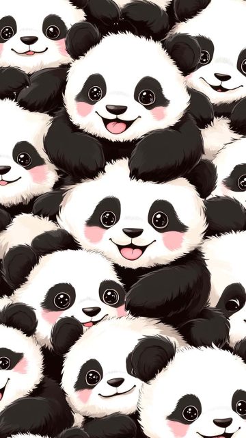 Cute Pandas iPhone Wallpaper
