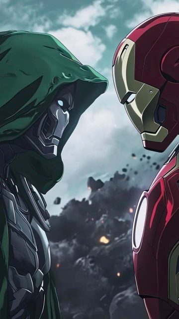 Dr Doom vs Iron Man iPhone Wallpaper