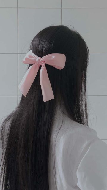 Girl Hairs Ribbon Hairstyle iPhone Wallpaper