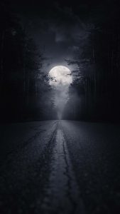 Moon Rise Road iPhone Wallpaper