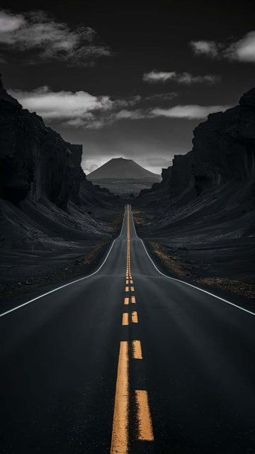 Black Road iPhone Wallpaper