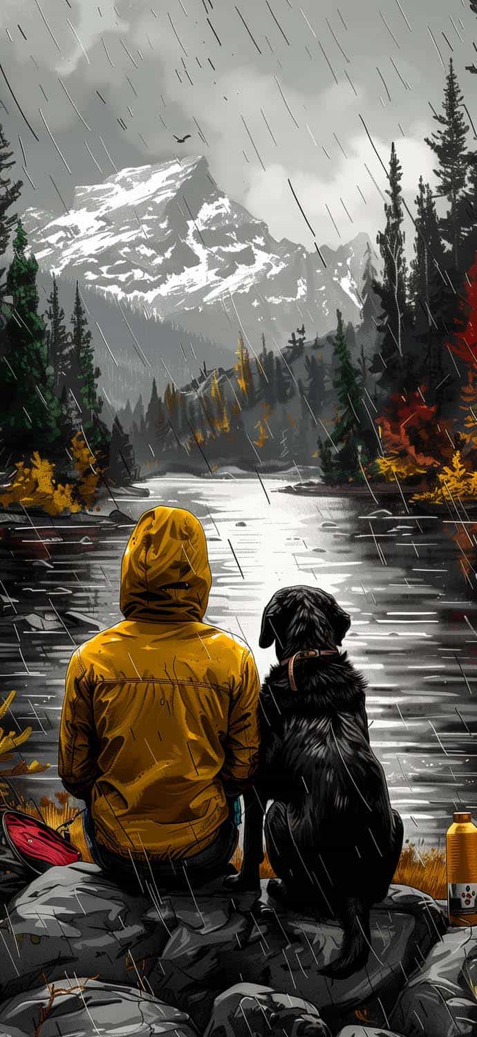 Couple in Nature Aesthetic iPhone Wallpaper