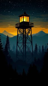 Firewatch Tower iPhone Wallpaper