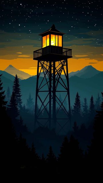 Firewatch Tower iPhone Wallpaper