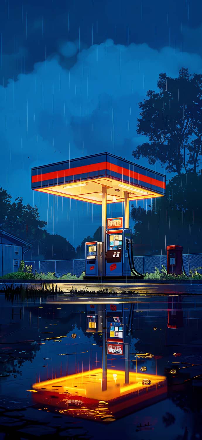 Fuel Station Aesthetic iPhone Wallpaper
