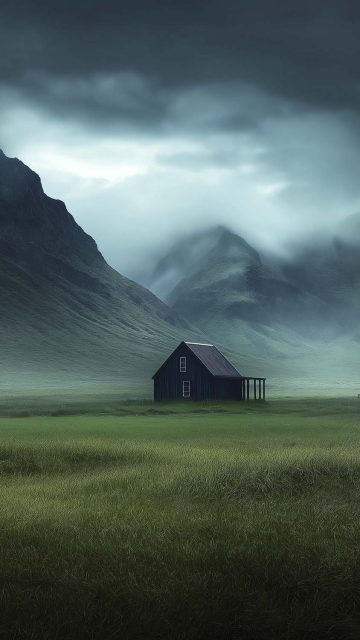 Green Nature Mist iPhone Wallpaper