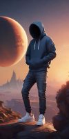 Hoodie Guy on Another Planet iPhone Wallpaper
