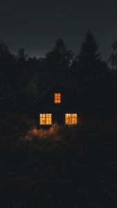 House in Night iPhone Wallpaper