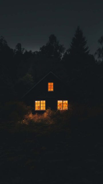 House in Night iPhone Wallpaper