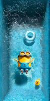 Minion in SwimmingPool iPhone Wallpaper
