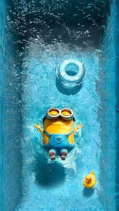 Minion in SwimmingPool iPhone Wallpaper