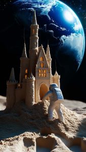 Moon Castle iPhone Wallpaper