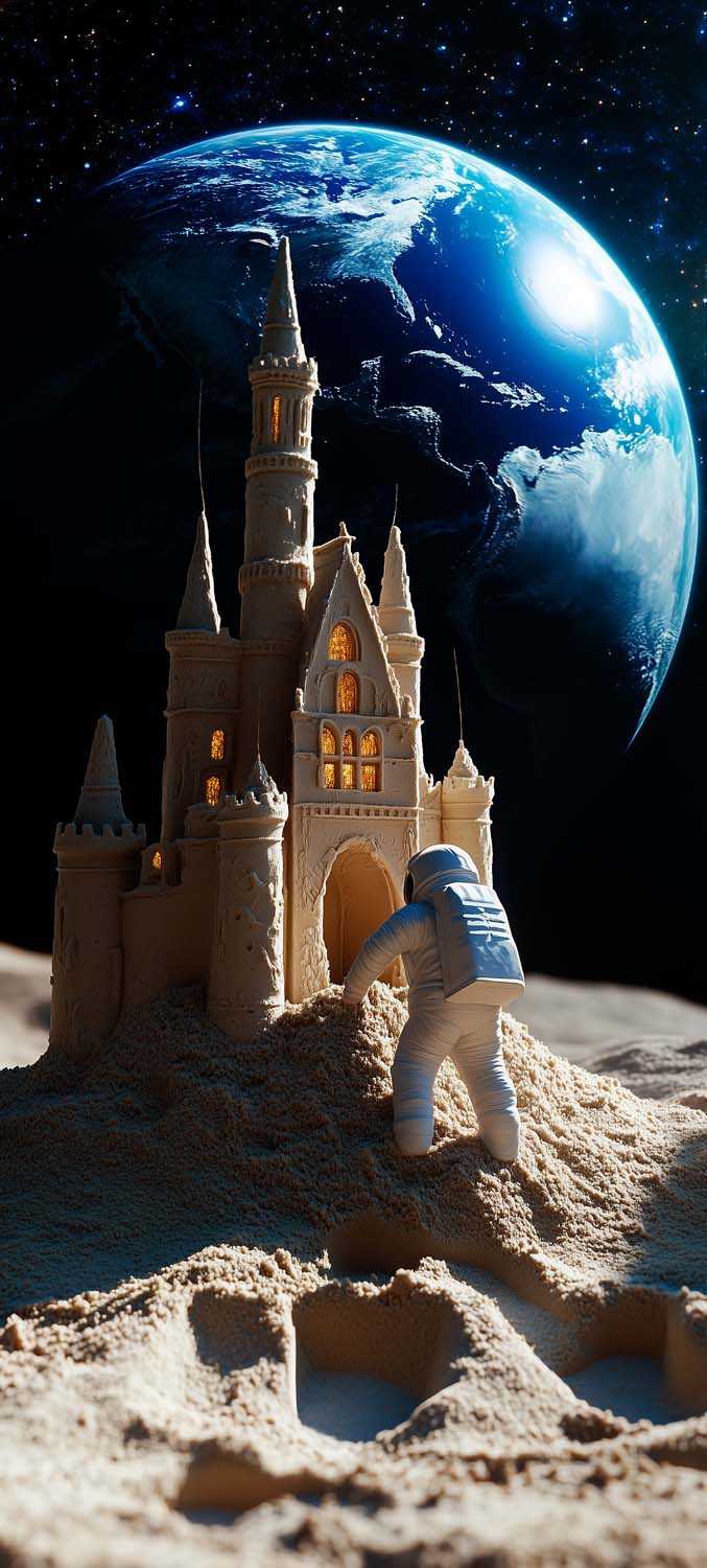Moon Castle iPhone Wallpaper