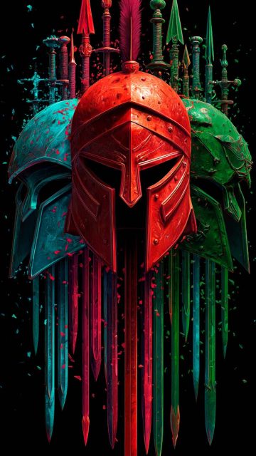 Sparta Warrior Helmet iPhone Wallpaper