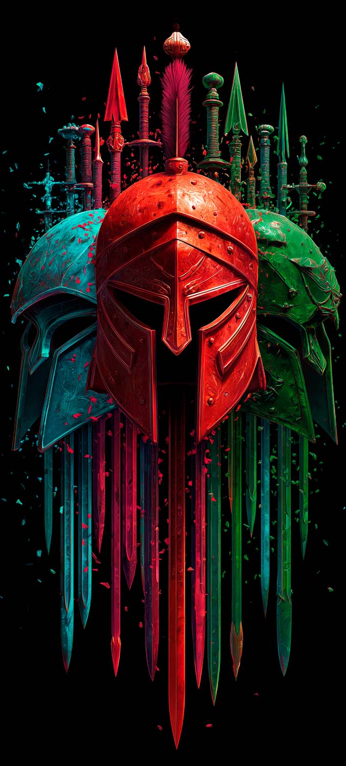 Sparta Warrior Helmet iPhone Wallpaper