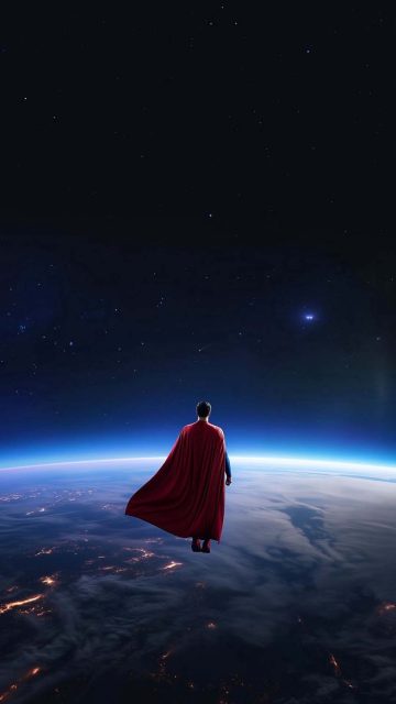 Superman in Space iPhone Wallpaper