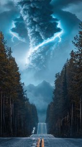 Thunderstorm Road iPhone Wallpaper