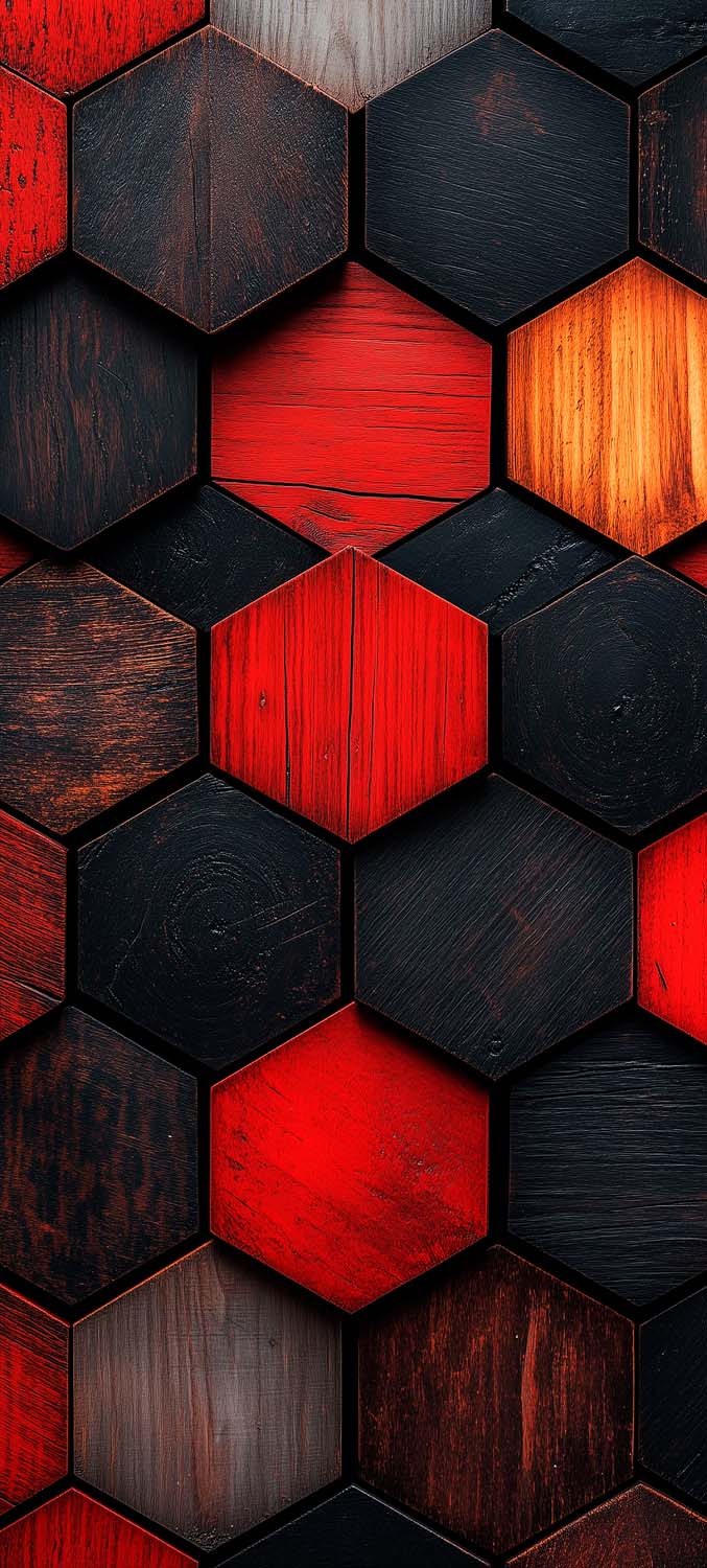 Wooden Hexagon iPhone Wallpaper