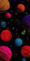 Colorful Planets iPhone Wallpaper