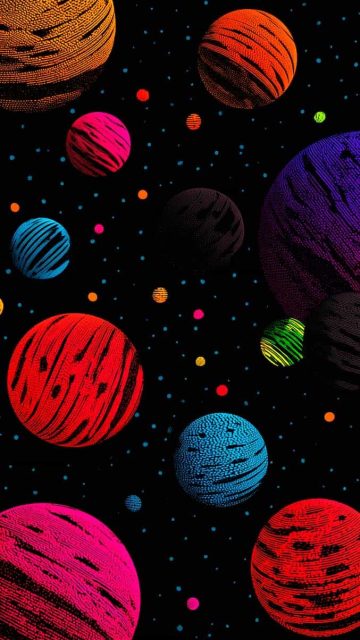 Colorful Planets iPhone Wallpaper