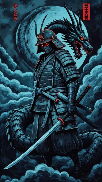 Dragon Samurai iPhone Wallpaper