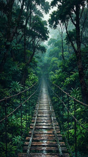 Forest Bridge iPhone Wallpaper