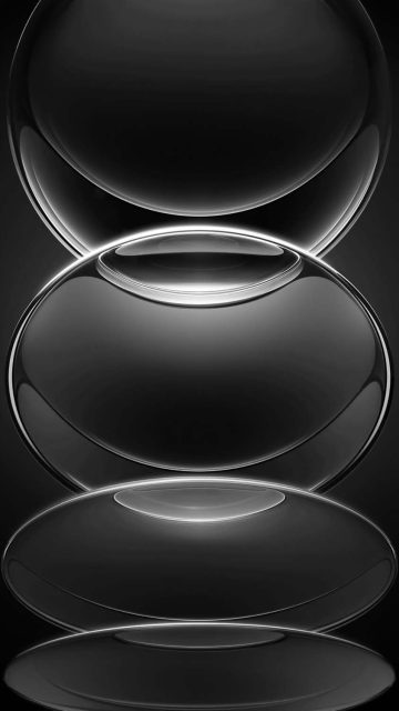 Liquid Glass Sphere Dark iPhone 17 Pro Wallpaper