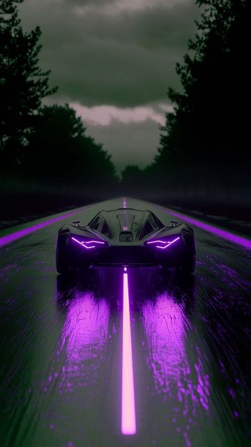 Neon Supercar iPhone Wallpaper