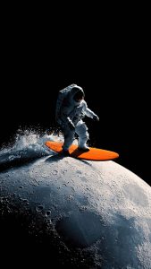 Surfing Astronaut iPhone Wallpaper
