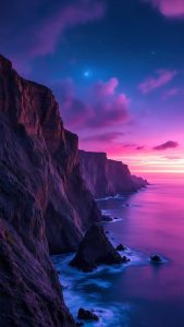Ocean mountain shore at sunset iOS 26 Depth Effect Wallpaper Ocean mountain shore at sunset iOS 26 Depth Effect Wallpaper