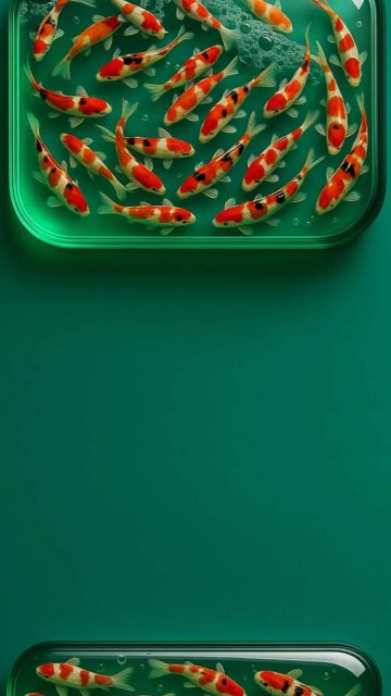 Liquid Glass Design Fish iPhone 17 Pro Wallpaper