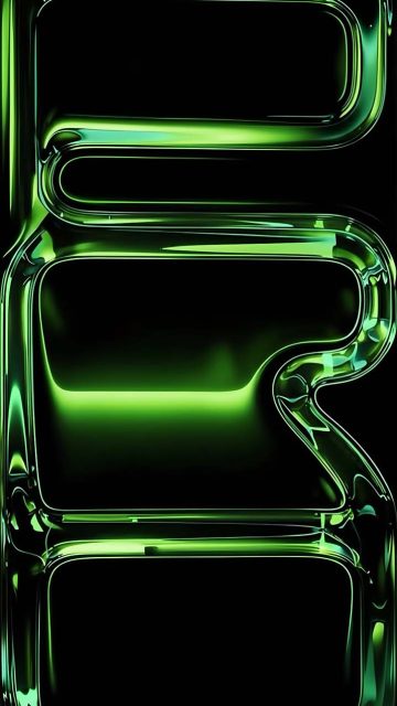 Liquid Glass Green iPhone 17 Pro Wallpaper