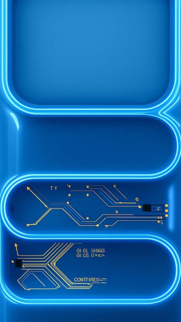 Neon Blue iPhone 17 Pro Wallpaper
