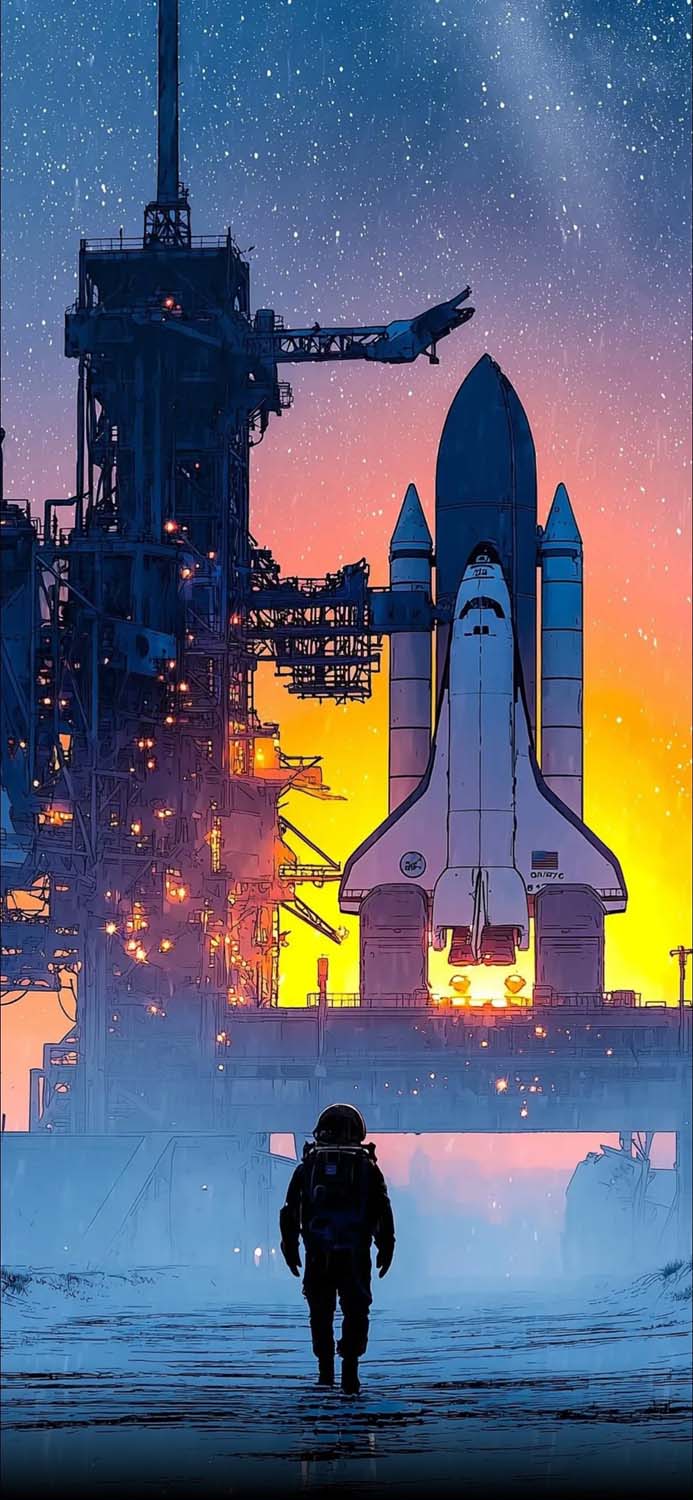 Space Shuttle iPhone 17 Pro Wallpaper
