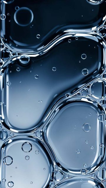 Abstract Blue Water Bubbles iPhone 17 Pro Wallpaper