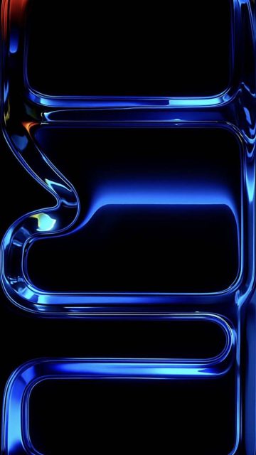 Blue Liquid Glass iPhone 17 Pro Wallpaper