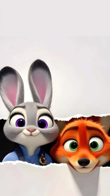 Judy Hopps and Nick Wilde Zootopia iPhone 17 Pro Wallpaper