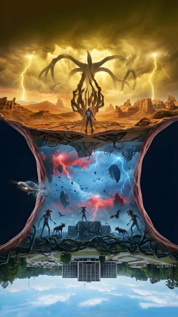 Stranger Things Upside Down World iPhone 17 Pro Wallpaper