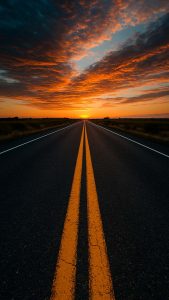Sunrise Road iPhone 17 Pro Wallpaper