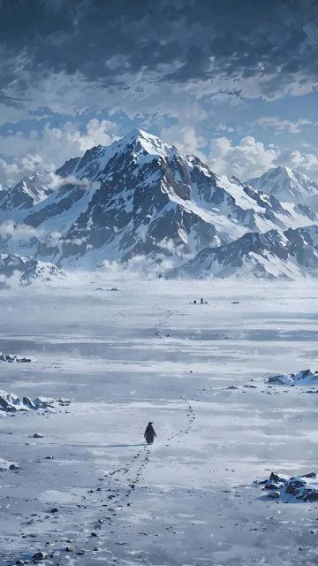 Alone Penguin iPhone Wallpaper