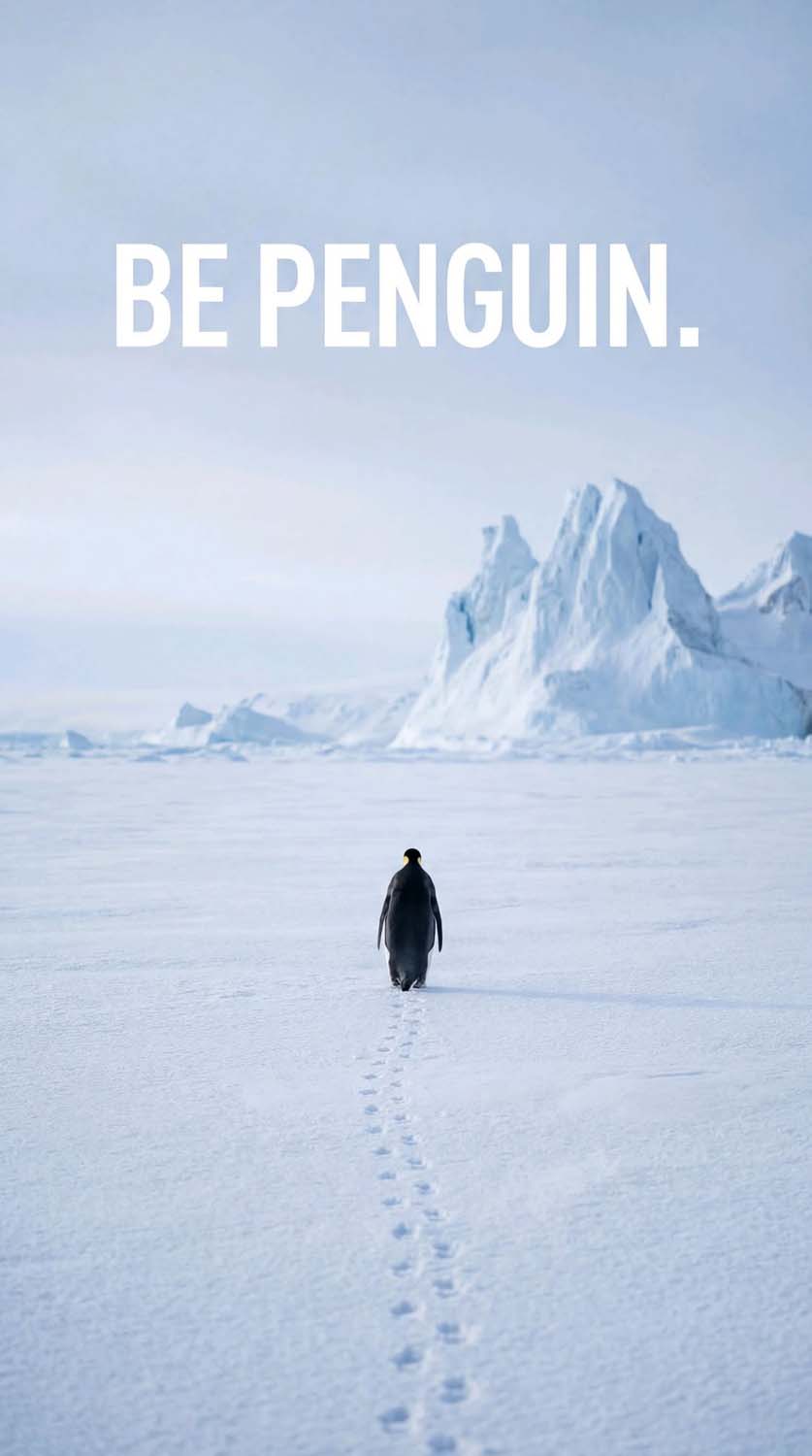 Be That Penguin iPhone Wallpaper 4K