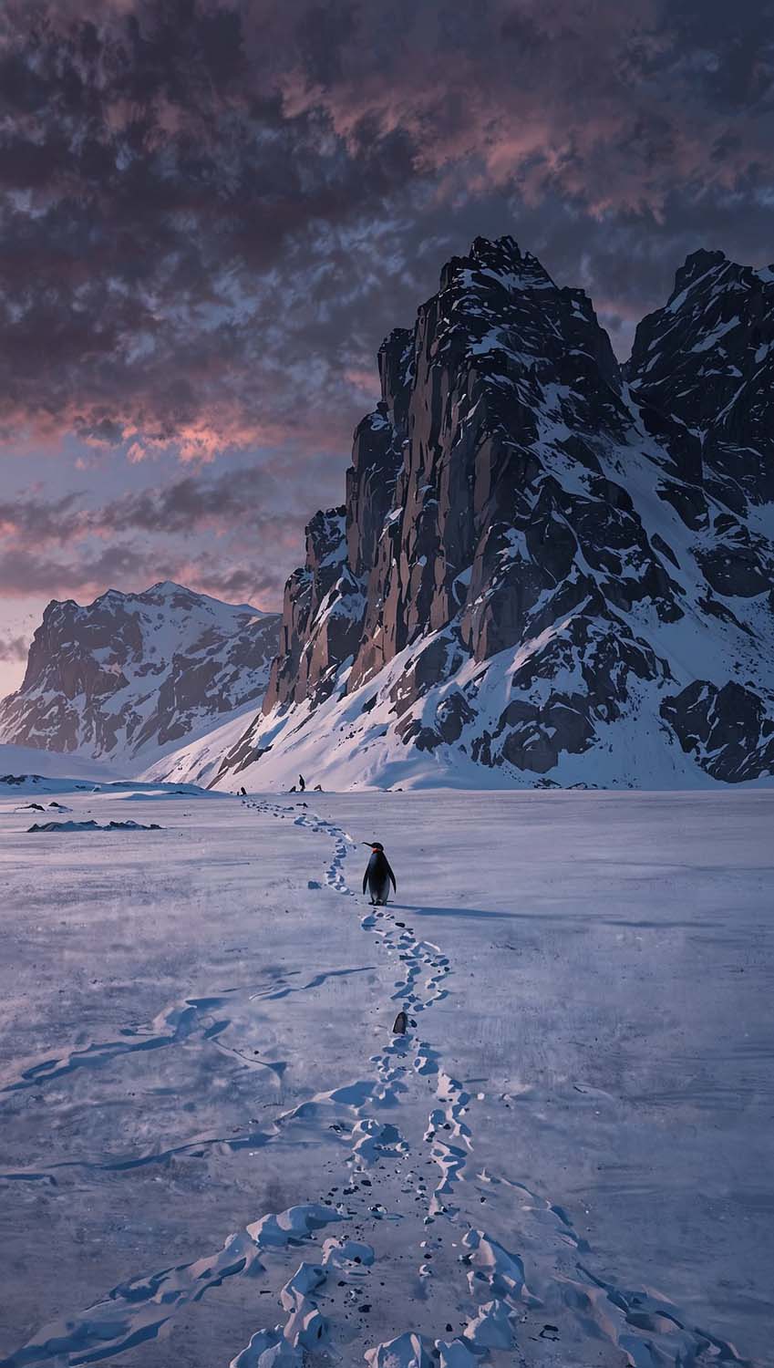 Nihilist Penguin Alone iPhone Wallpaper 4K