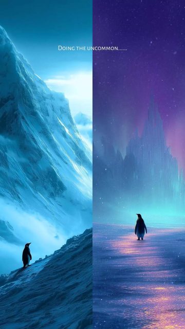 Penguin Doing the uncommon iPhone Wallpaper