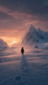 Penguin Journey iPhone Wallpaper