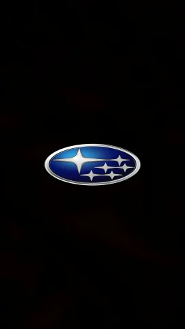 Vibrant blue Subaru Pleiades star cluster emblem with a silver border for a minimalist car wallpaper.