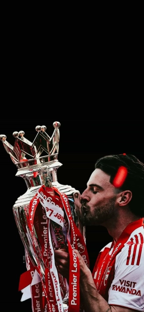 declan rice kissing trophy black background iphone wallpaper scaled