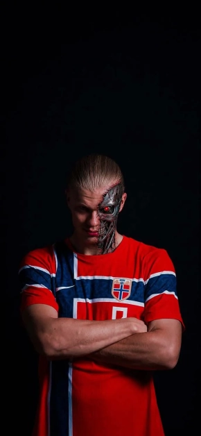 erling-haaland-terminator-cyborg-norway-kit-wallpaper