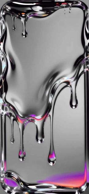silver-chrome-dripping-liquid-neon-accent-wallpaper silver-chrome-dripping-liquid-neon-accent-wallpaper
