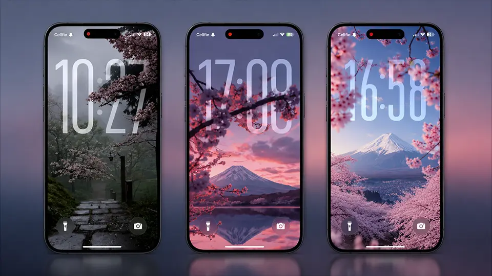 Blooming Sakura 3D Depth Effect iPhone Wallpapers