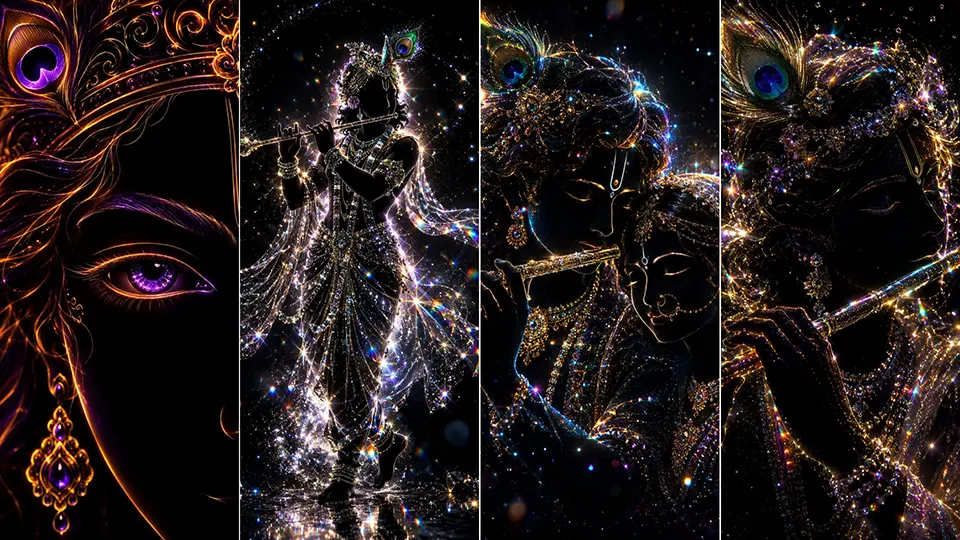 Shree Krishna AMOLED Dark Wallpapers for iPhone